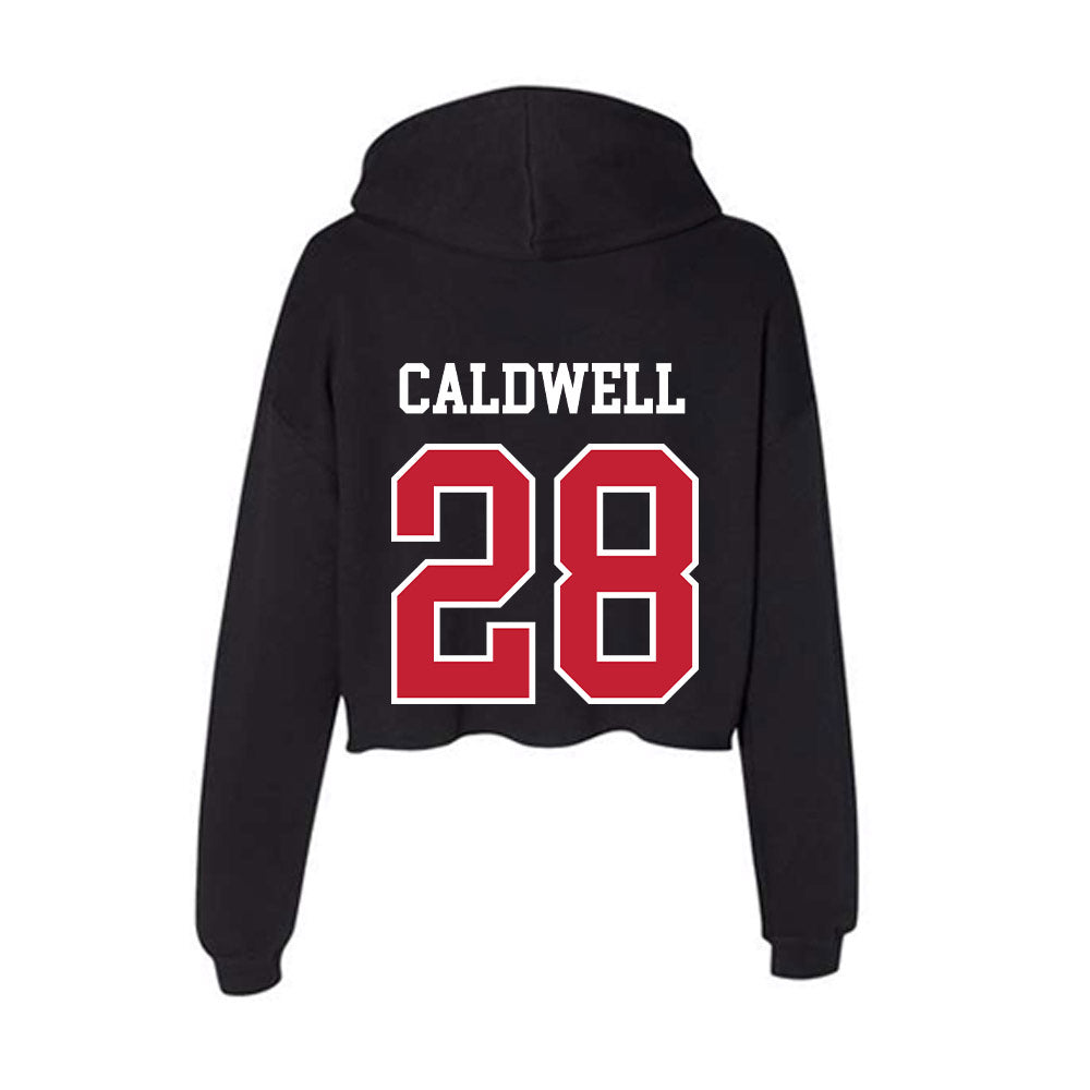 Ohio State - NCAA Football : Simeon Caldwell - Women's Crop Fleece Hooded Sweatshirt-1