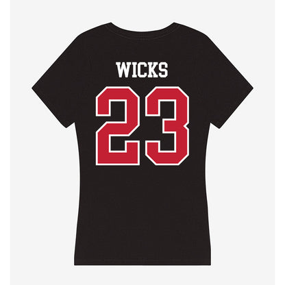 Ohio State - NCAA Women's Ice Hockey : Leah Wicks - Women's V-Neck T-Shirt-1