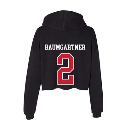 Ohio State - NCAA Men's Soccer : Christian Baumgartner - Women's Crop Fleece Hooded Sweatshirt-1