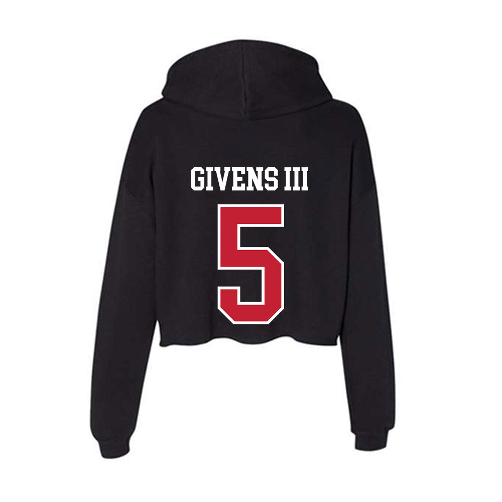 Ohio State - NCAA Men's Basketball : Curtis Givens III - Women's Crop Fleece Hooded Sweatshirt-1