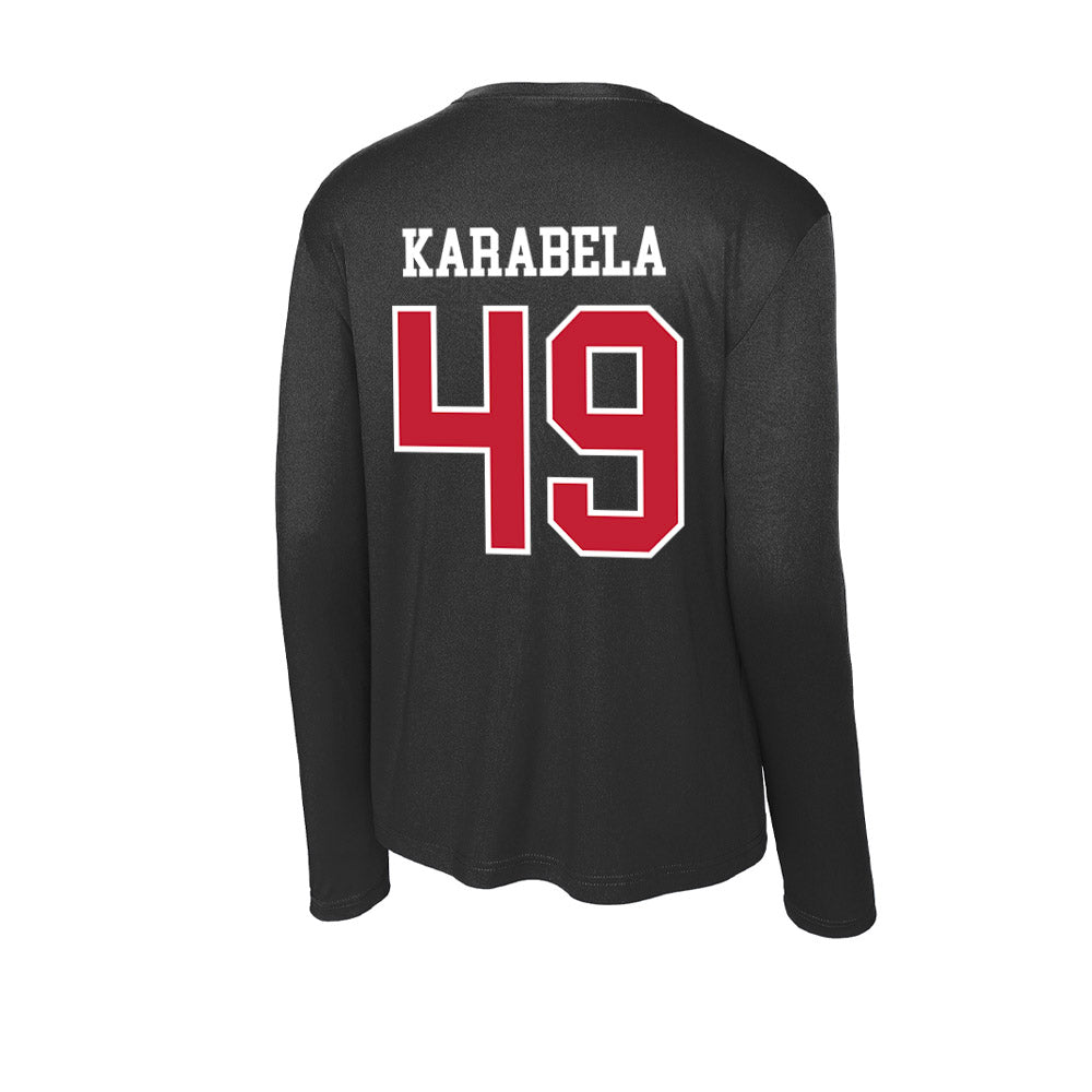 Ohio State - NCAA Men's Ice Hockey : Jake Karabela - Activewear Long Sleeve T-Shirt-1