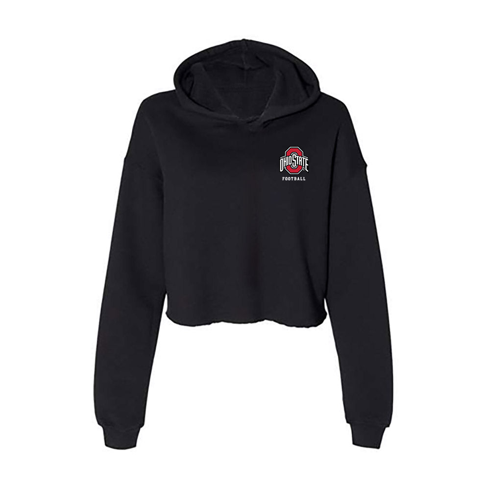 Ohio State - NCAA Football : Miles Lockhart - Women's Crop Fleece Hooded Sweatshirt-0