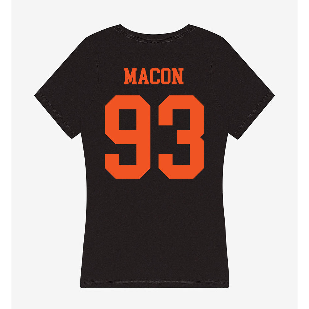 Oklahoma State - NCAA Football : Dominic Macon - Women's V-Neck T-Shirt-1