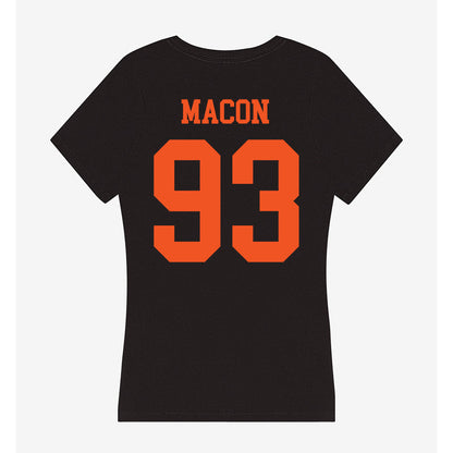 Oklahoma State - NCAA Football : Dominic Macon - Women's V-Neck T-Shirt-1