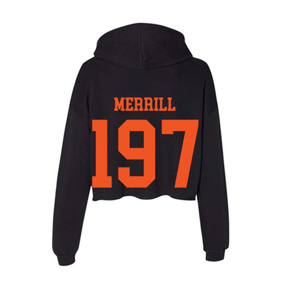 Oklahoma State - NCAA Wrestling : Cody Merrill - Women's Crop Fleece Hoodie-1