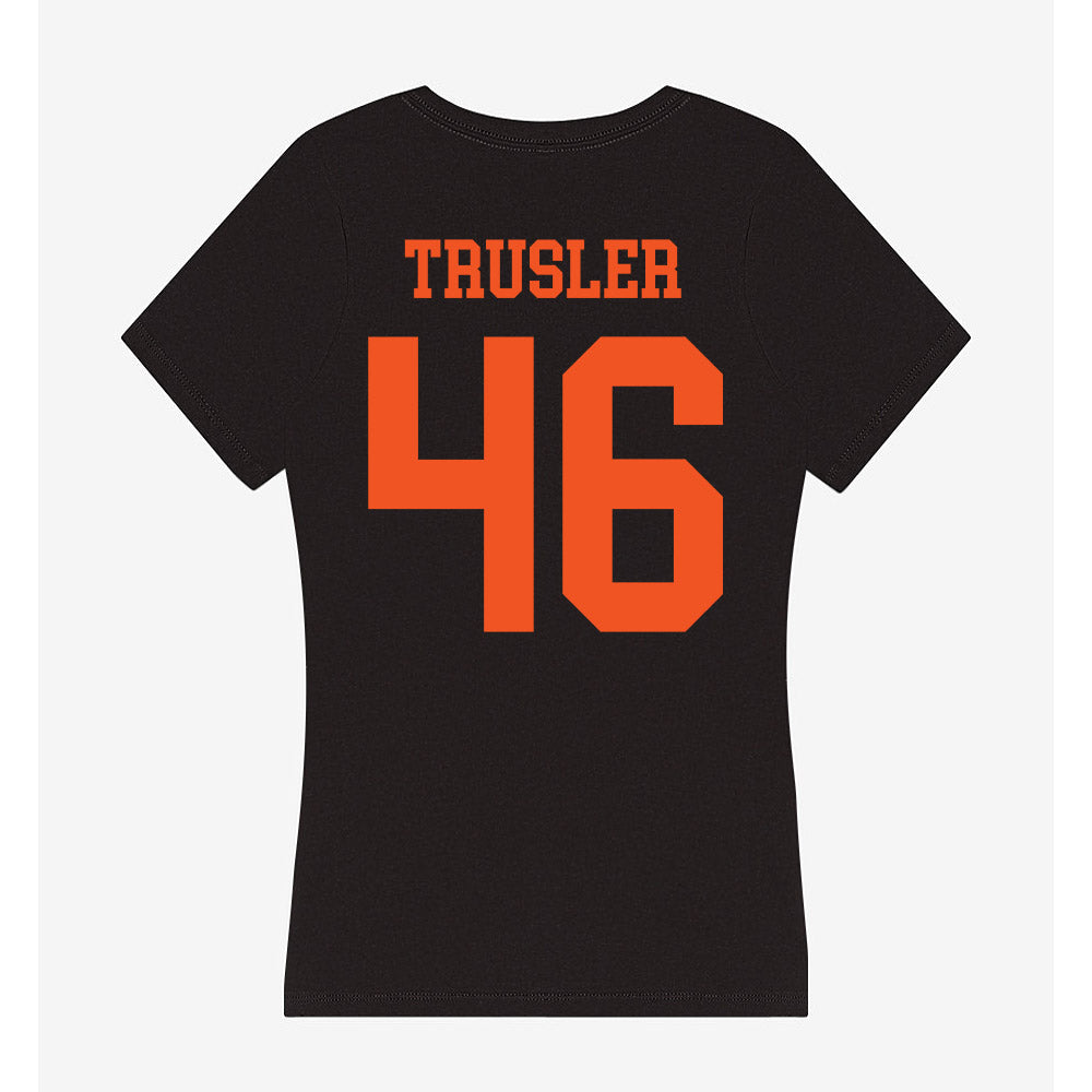 Oklahoma State - NCAA Football : Hunter Trusler - Women's V-Neck T-Shirt-1