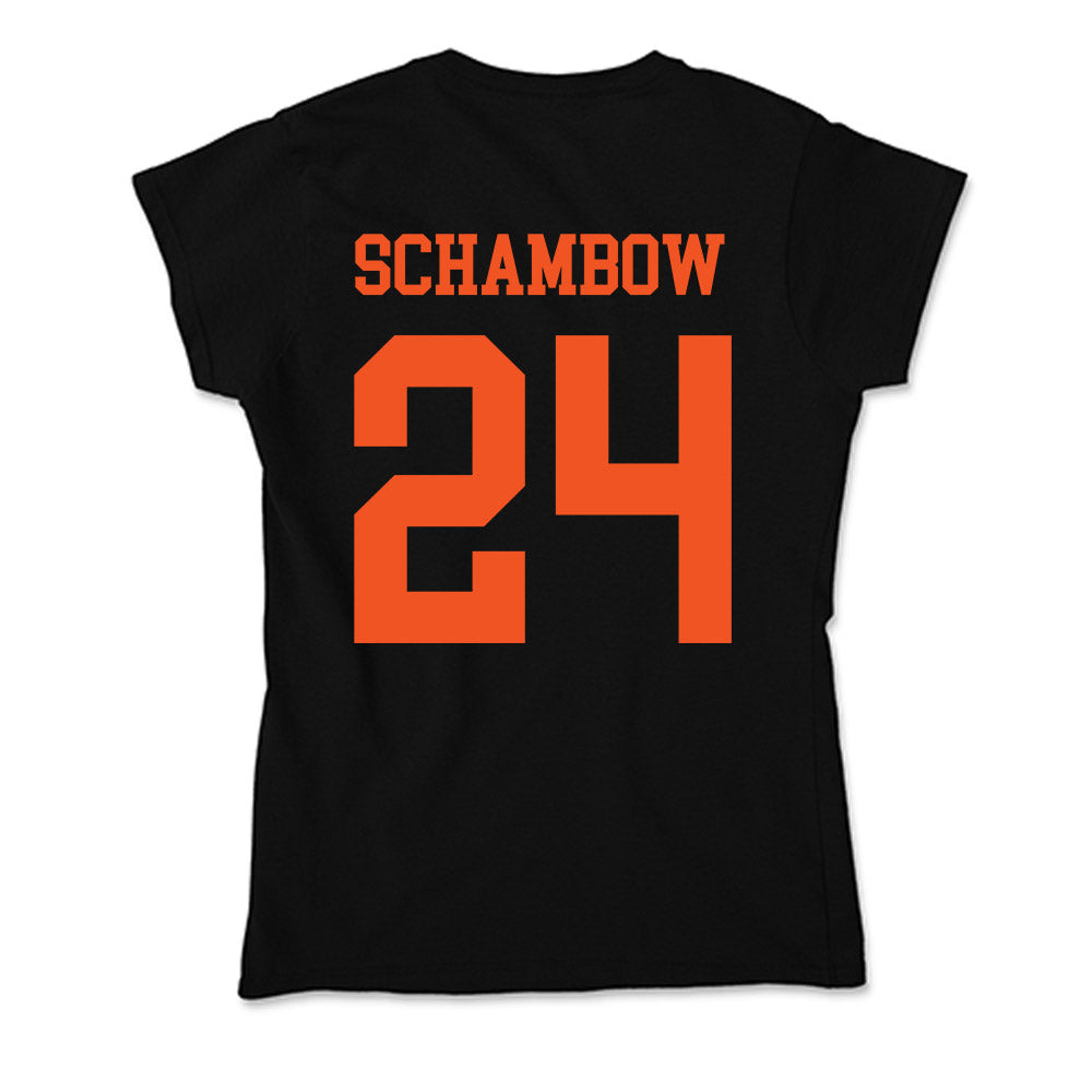 Oklahoma State - NCAA Baseball : Quinn Schambow - Soft Style Women’s T-Shirt-1