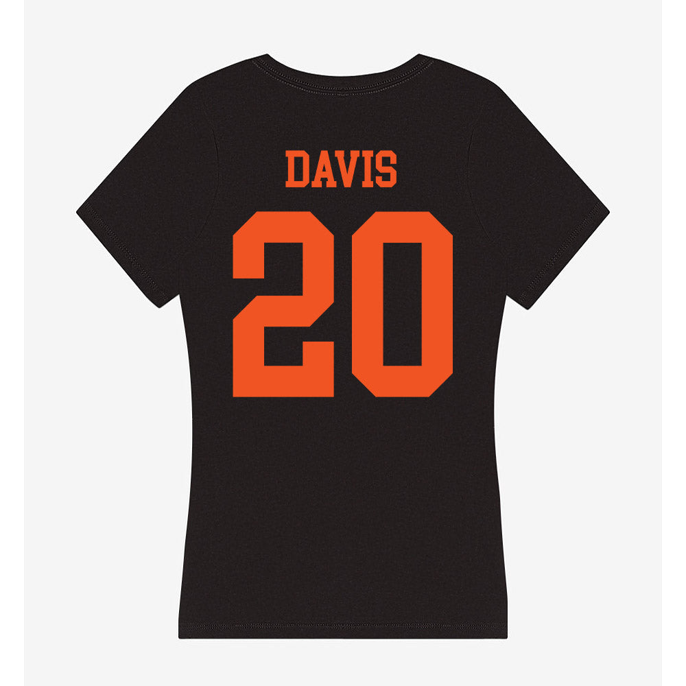 Oklahoma State - NCAA Football : Taurean Davis - Women's V-Neck T-Shirt-1