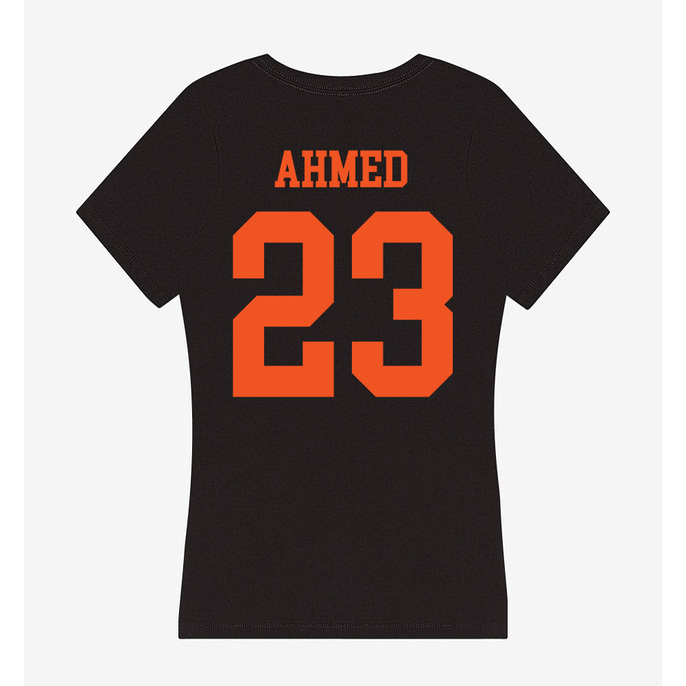 Oklahoma State - NCAA Men's Basketball : Benjamin Ahmed - Women's V-Neck T-Shirt-1