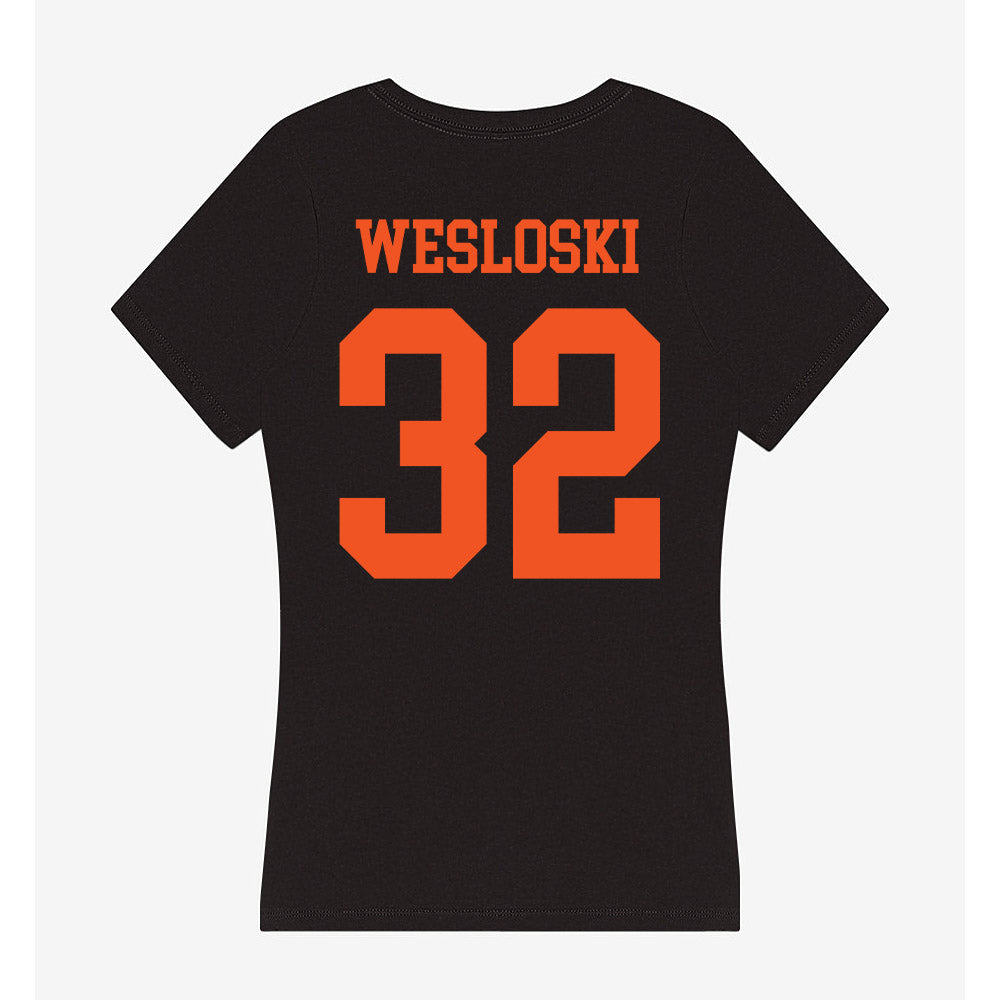 Oklahoma State - NCAA Football : Ethan Wesloski - Women's V-Neck T-Shirt-1
