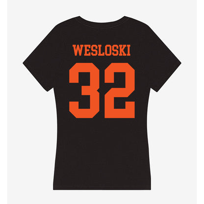 Oklahoma State - NCAA Football : Ethan Wesloski - Women's V-Neck T-Shirt-1
