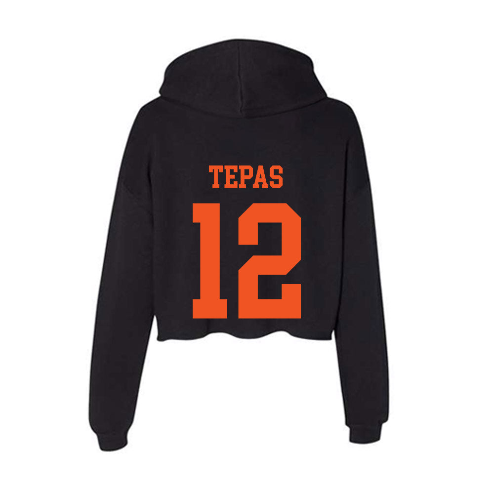 Oklahoma State - NCAA Football : Luke Tepas - Women's Crop Fleece Hoodie-1