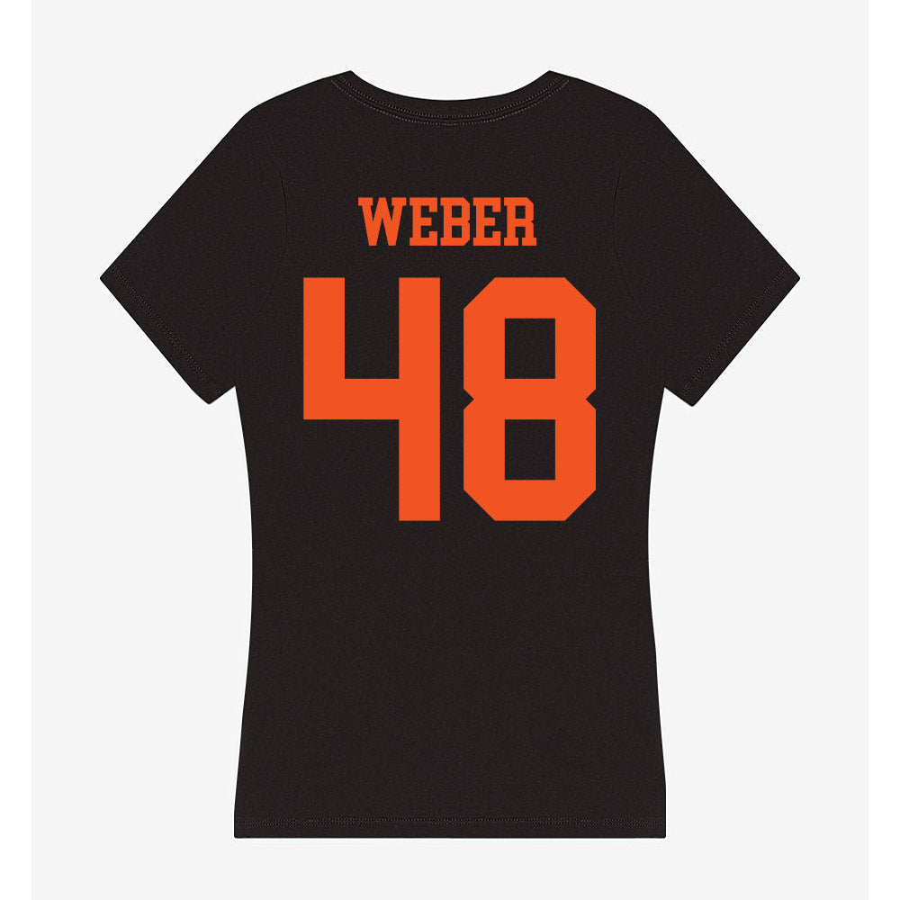 Oklahoma State - NCAA Baseball : Aaron Weber - Women's V-Neck T-Shirt-1