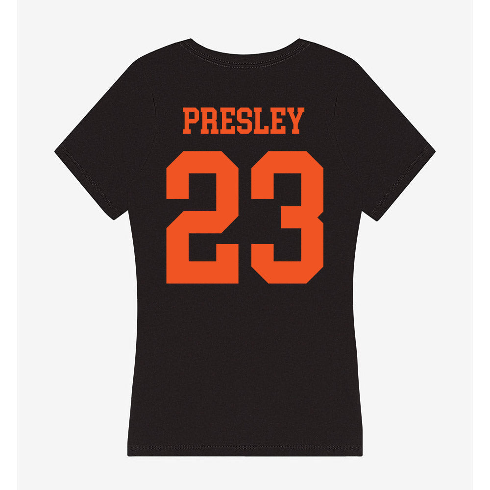 Oklahoma State - NCAA Football : Braeden Presley - Women's V-Neck T-Shirt-1