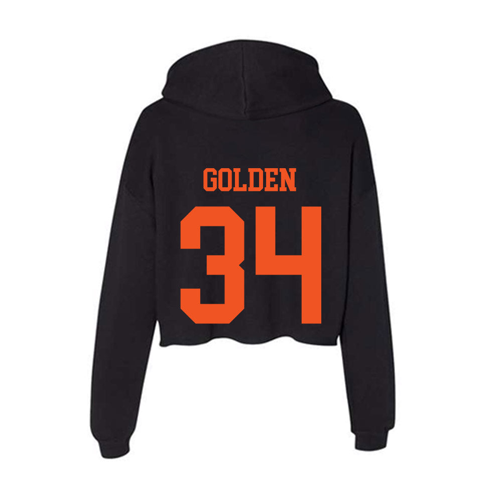 Oklahoma State - NCAA Baseball : Josiah Golden - Women's Crop Fleece Hoodie-1