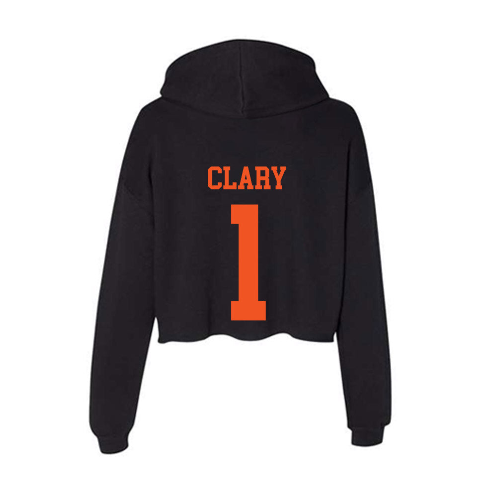 Oklahoma State - NCAA Men's Basketball : Kanye Clary - Women's Crop Fleece Hoodie-1