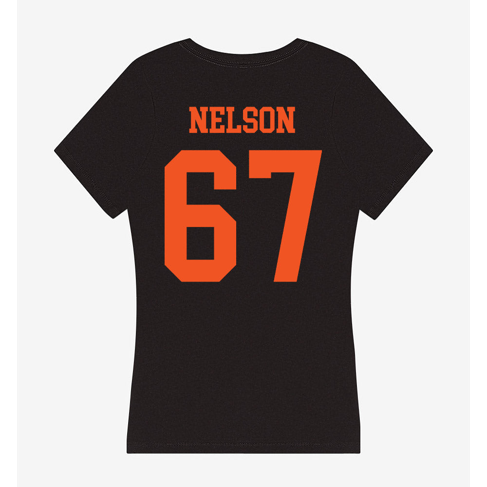 Oklahoma State - NCAA Football : Braydon Nelson - Women's V-Neck T-Shirt-1