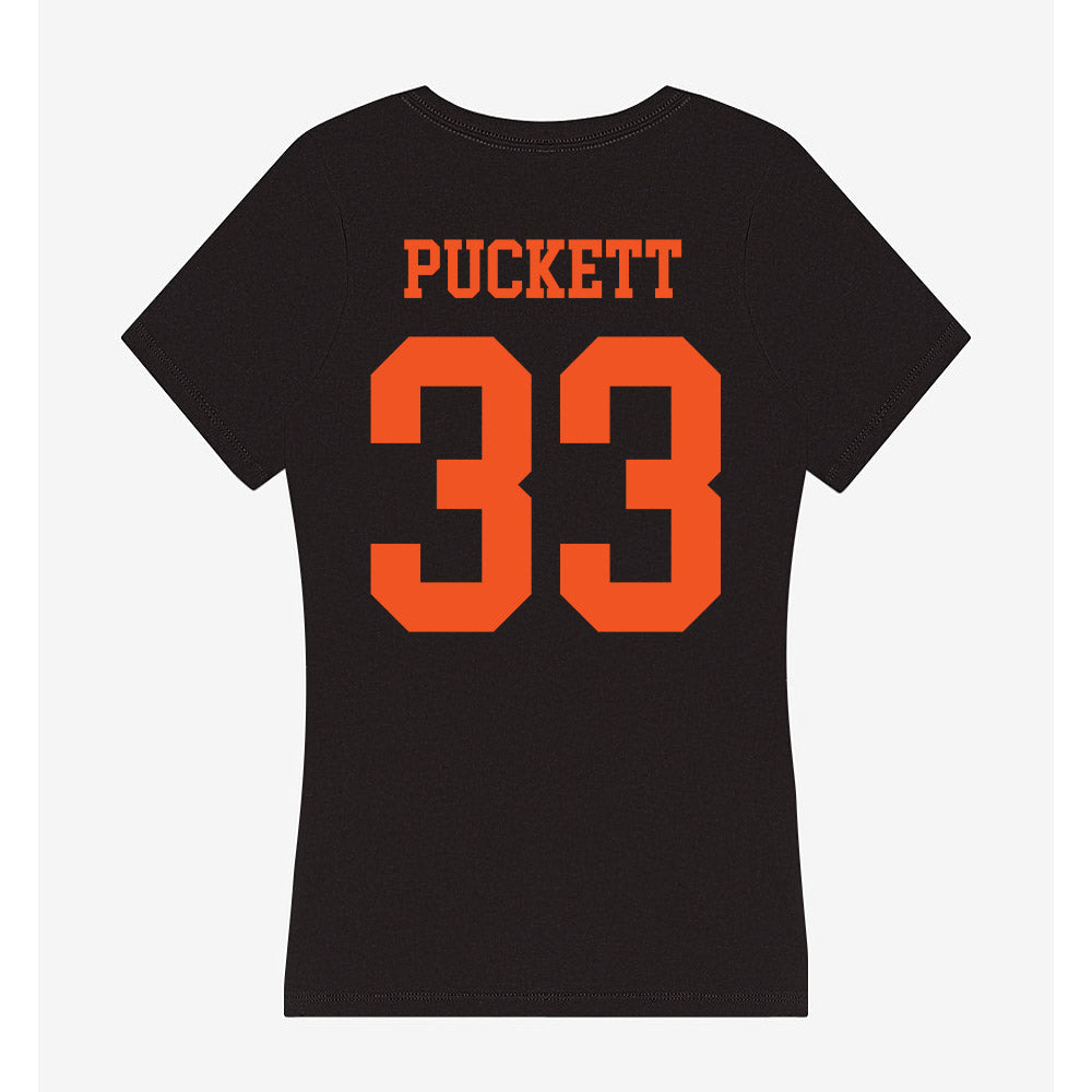 Oklahoma State - NCAA Football : Jack Puckett - Women's V-Neck T-Shirt-1
