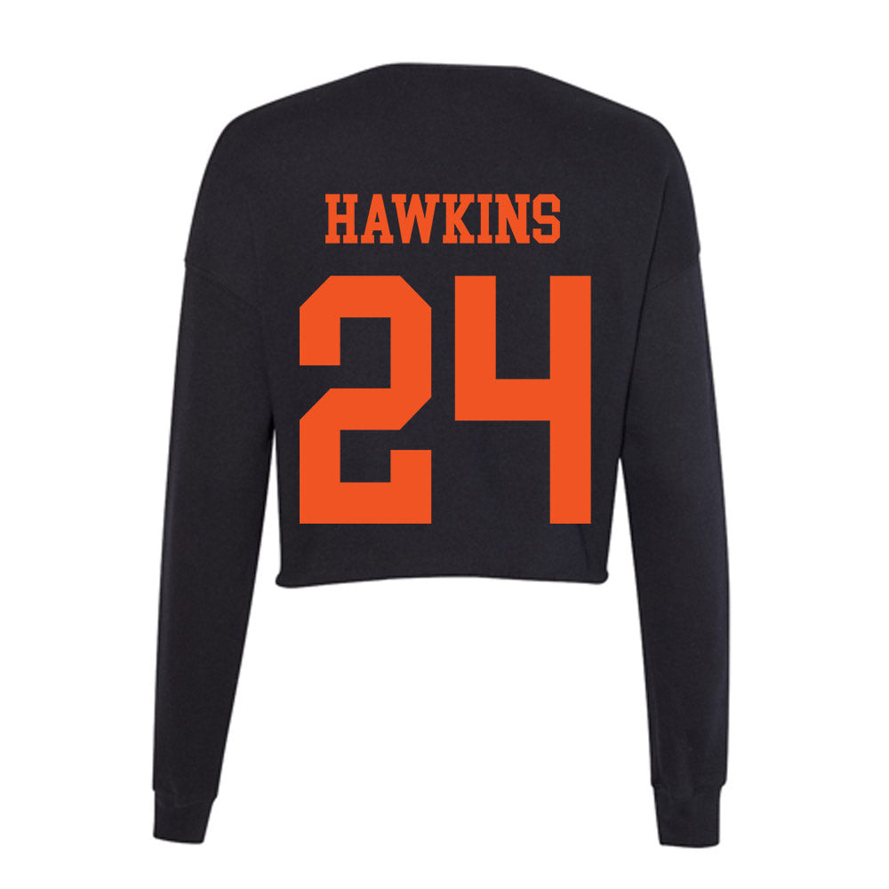 Oklahoma State - NCAA Football : Caleb Hawkins - Women's Cropped Crew Fleece-1