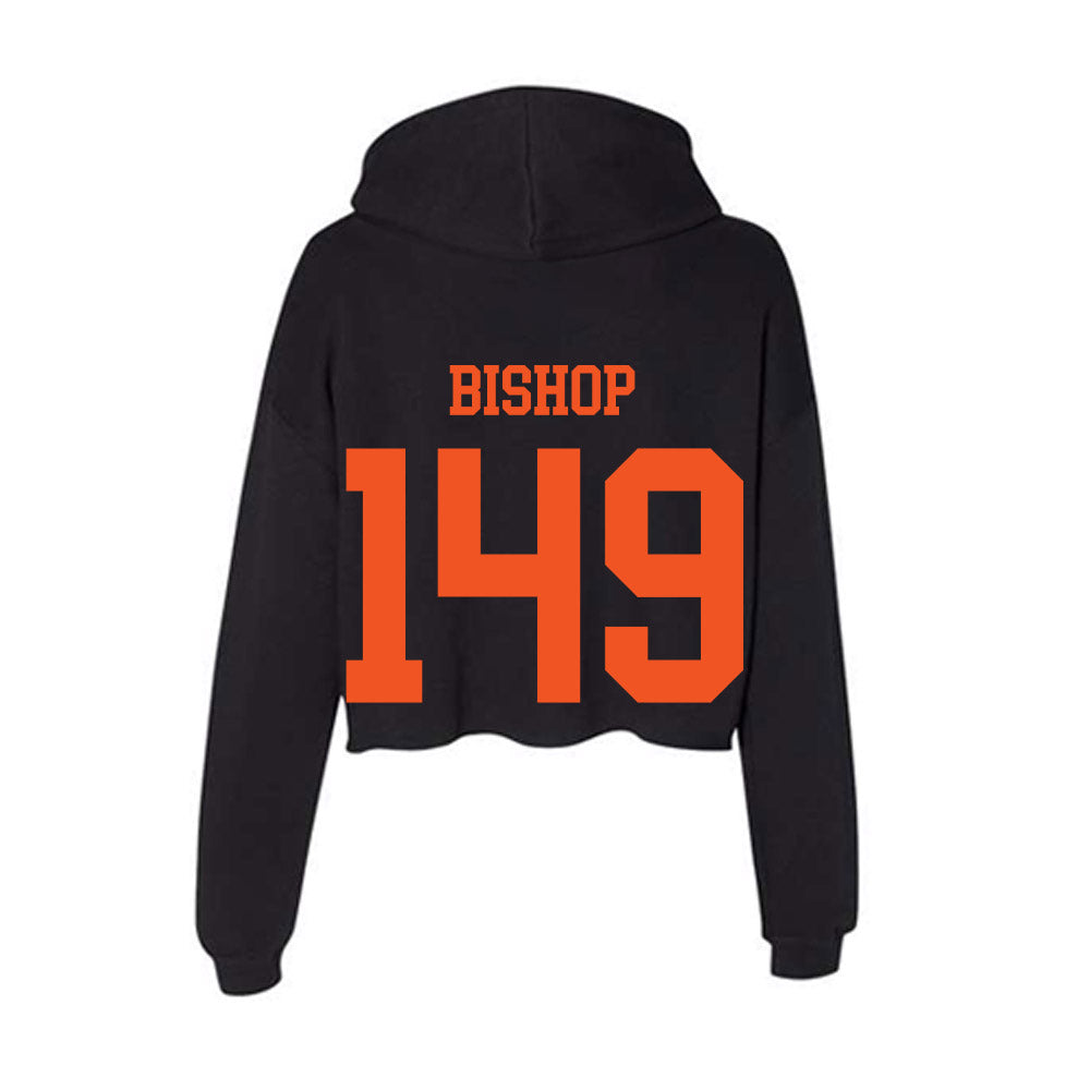 Oklahoma State - NCAA Wrestling : Max Bishop - Women's Crop Fleece Hoodie-1