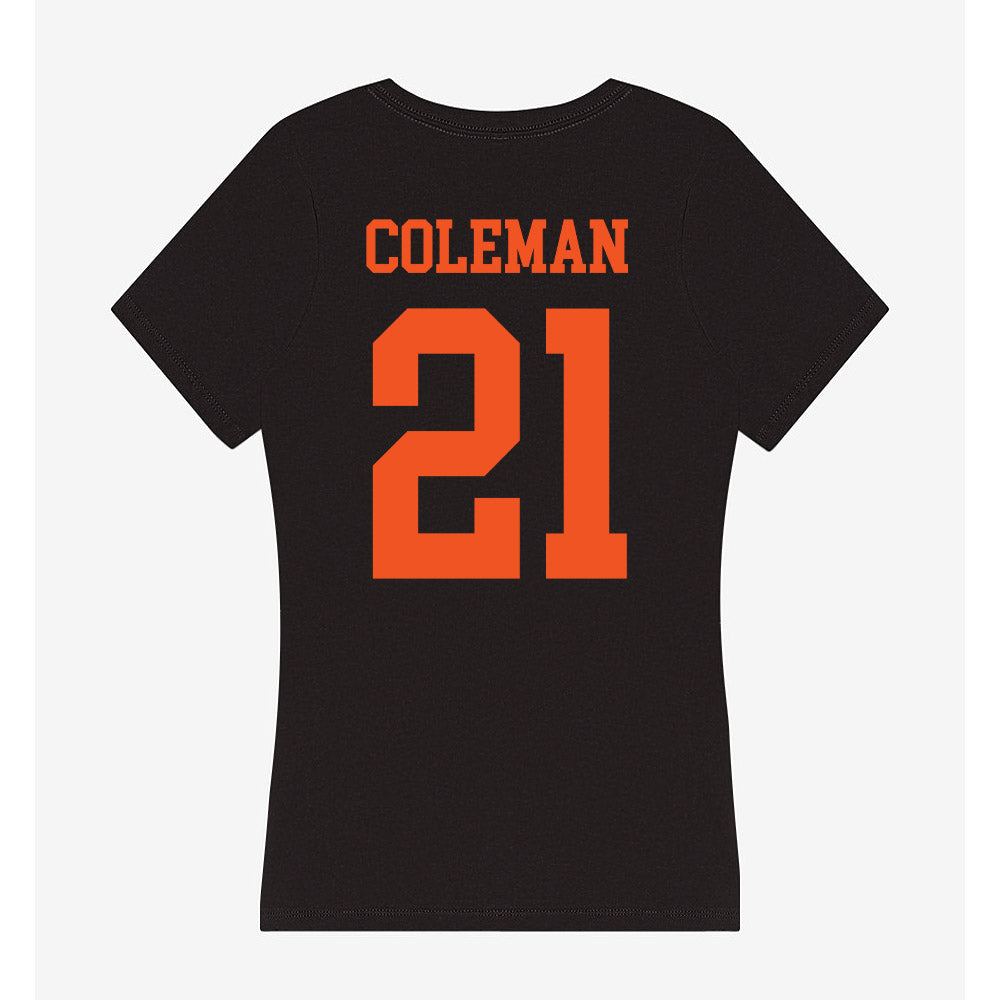 Oklahoma State - NCAA Men's Basketball : Isaiah Coleman - Women's V-Neck T-Shirt-1