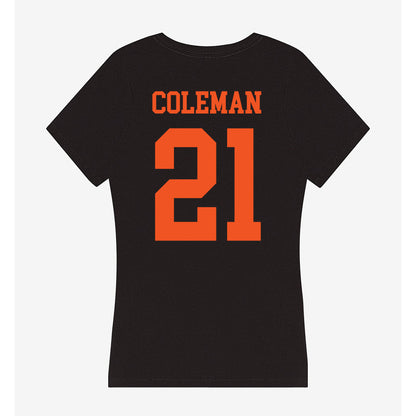 Oklahoma State - NCAA Men's Basketball : Isaiah Coleman - Women's V-Neck T-Shirt-1