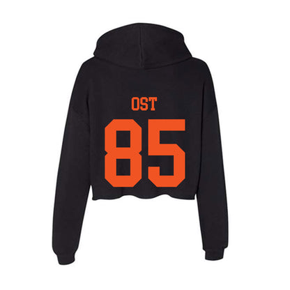 Oklahoma State - NCAA Football : Nate Ost - Women's Crop Fleece Hoodie-1