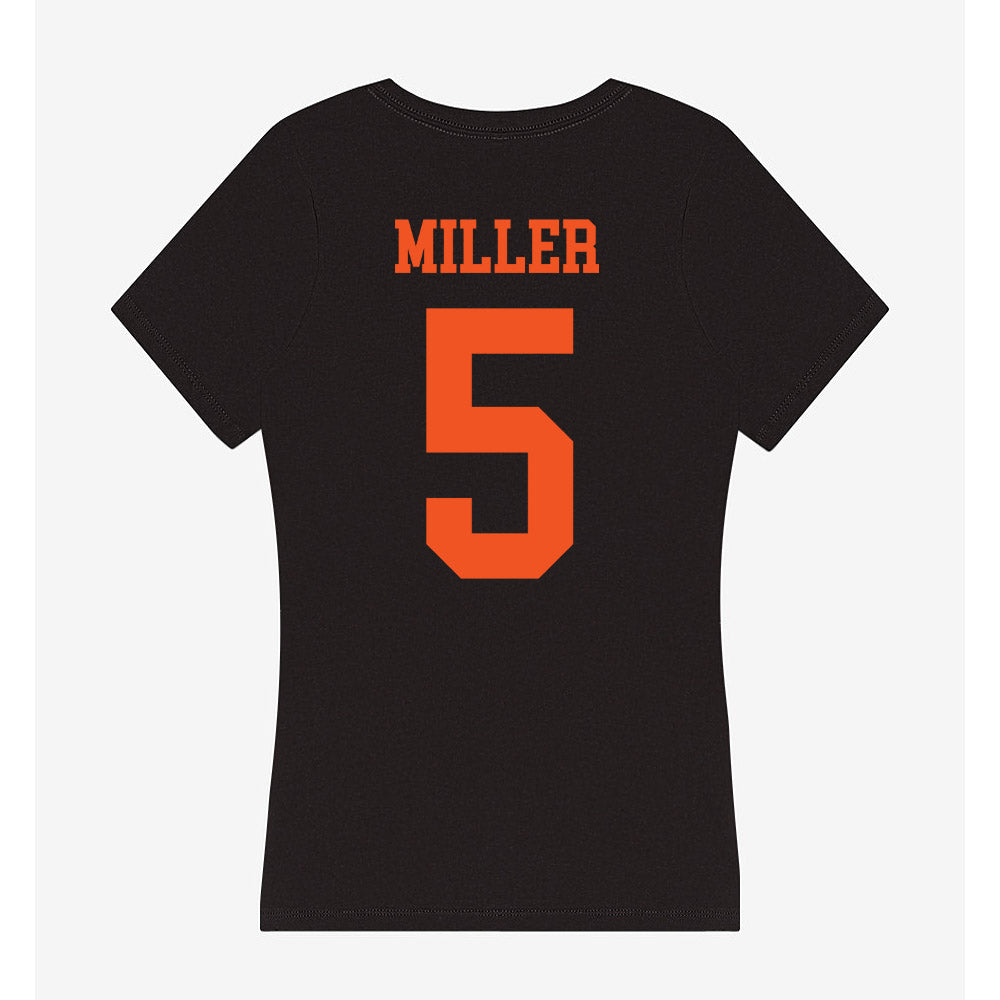 Oklahoma State - NCAA Men's Basketball : Vyctorius Miller - Women's V-Neck T-Shirt-1