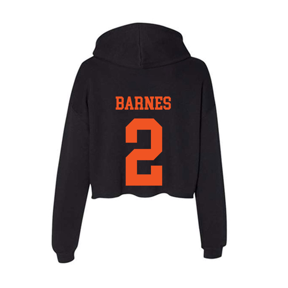 Oklahoma State - NCAA Football : Chris Barnes - Women's Crop Fleece Hoodie-1