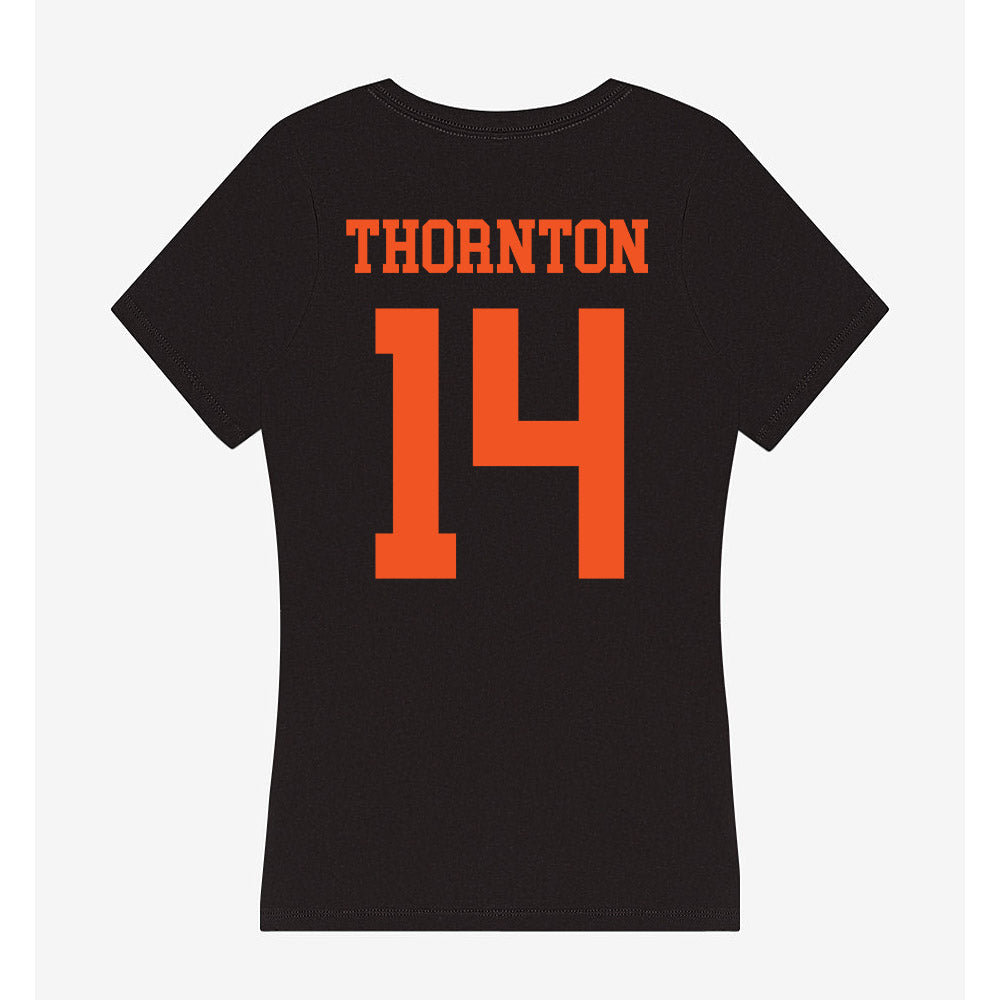 Oklahoma State - NCAA Football : Jabarie Thornton - Women's V-Neck T-Shirt-1