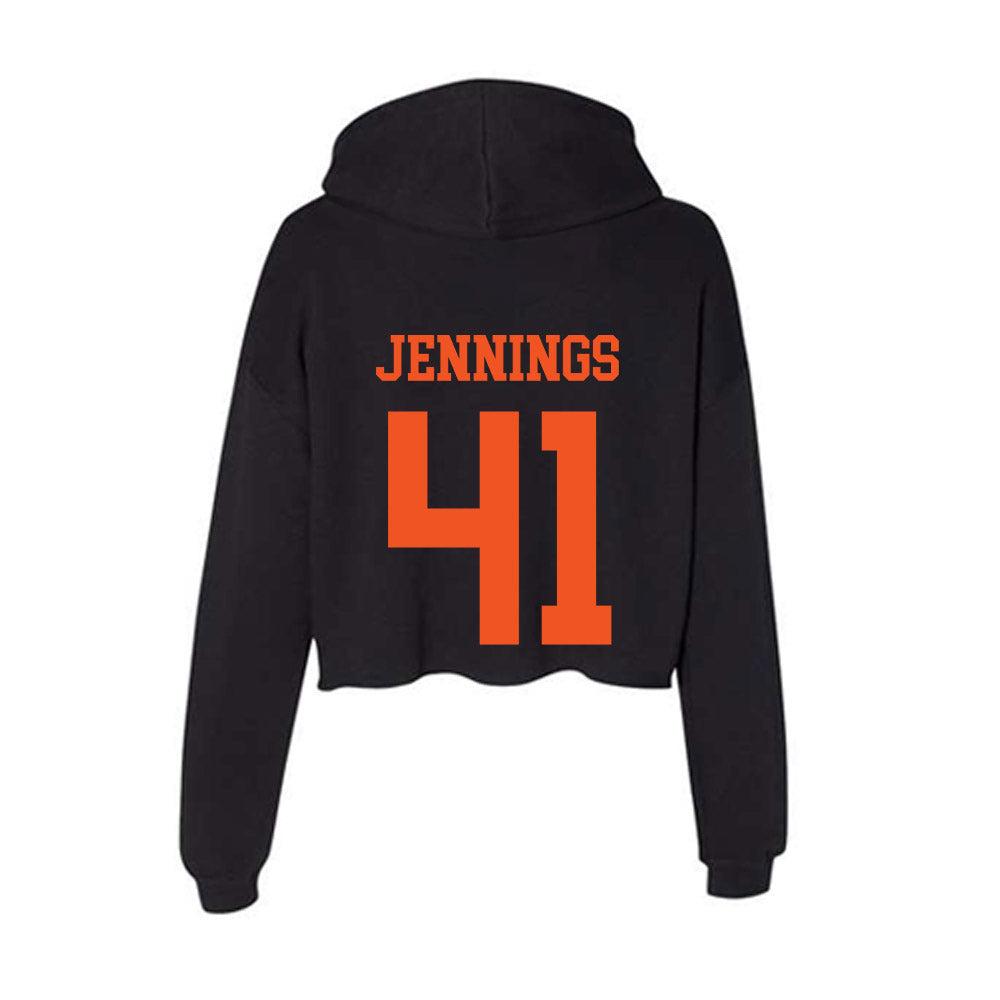 Oklahoma State - NCAA Baseball : Parker Jennings - Women's Crop Fleece Hoodie-1