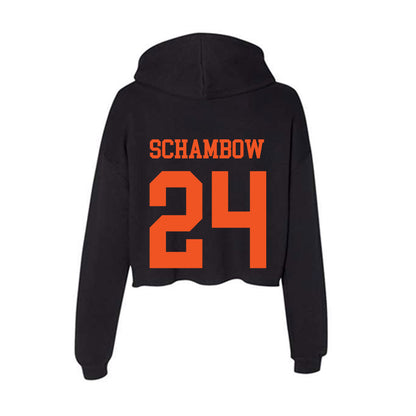 Oklahoma State - NCAA Baseball : Quinn Schambow - Women's Crop Fleece Hoodie-1