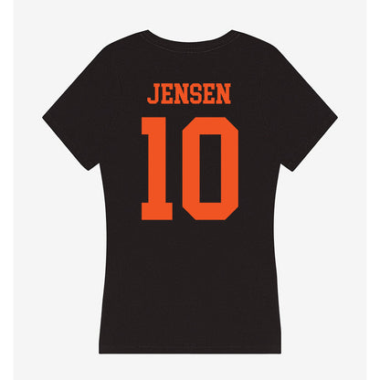 Oklahoma State - NCAA Women's Soccer : Emma Jensen - Women's V-Neck T-Shirt-1