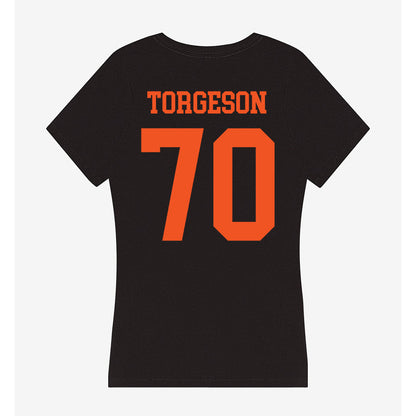 Oklahoma State - NCAA Football : Shaun Torgeson - Women's V-Neck T-Shirt-1
