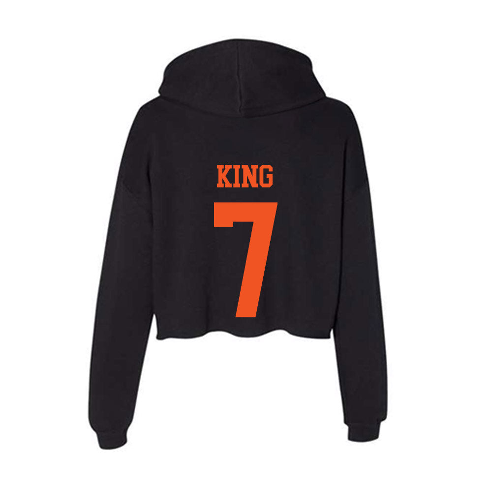 Oklahoma State - NCAA Women's Soccer : Sherline King - Women's Crop Fleece Hoodie-1