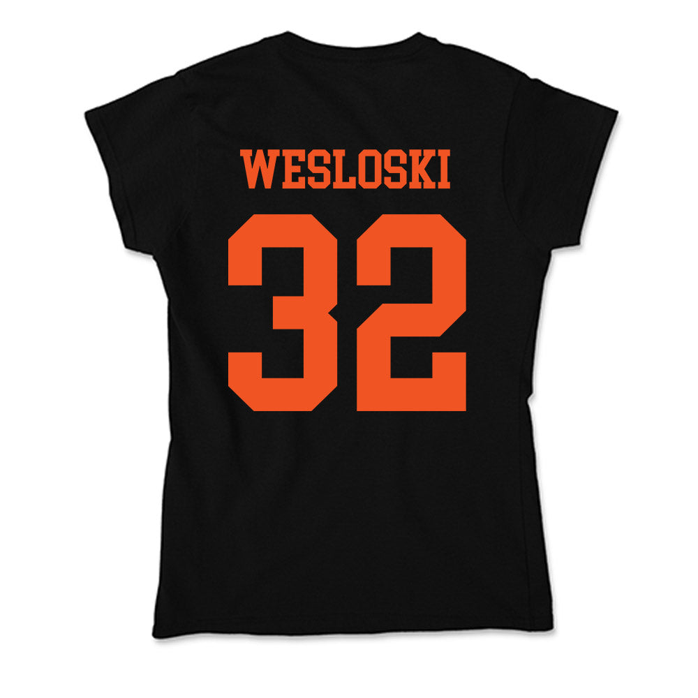 Oklahoma State - NCAA Football : Ethan Wesloski - Soft Style Women’s T-Shirt-1