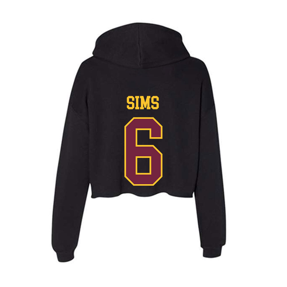 Arizona State - NCAA Football : Jeff Sims - Classic Shersey Women's Crop Fleece Hooded Sweatshirt-1