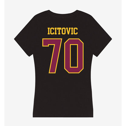 Arizona State - NCAA Men's Basketball : Jovan Icitovic - Women's V-Neck T-Shirt-1
