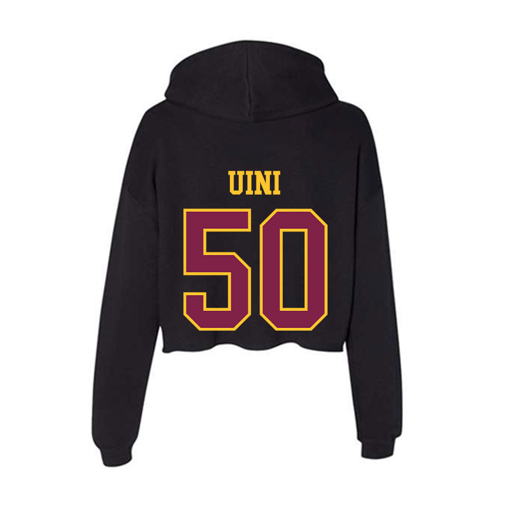 Arizona State - NCAA Football : Marques Uini - Women's Crop Fleece Hoodie-1