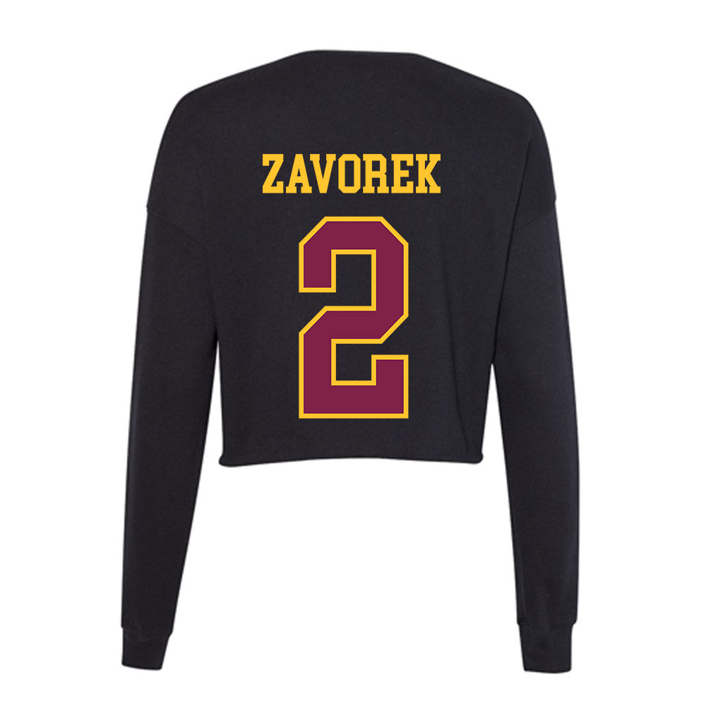 Arizona State - NCAA Baseball : Beckett Zavorek - Women's Cropped Crew Fleece-1