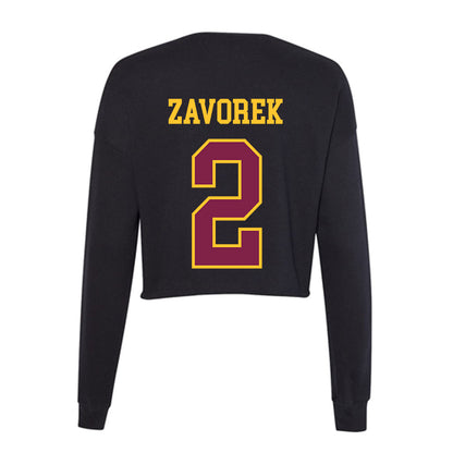 Arizona State - NCAA Baseball : Beckett Zavorek - Women's Cropped Crew Fleece-1