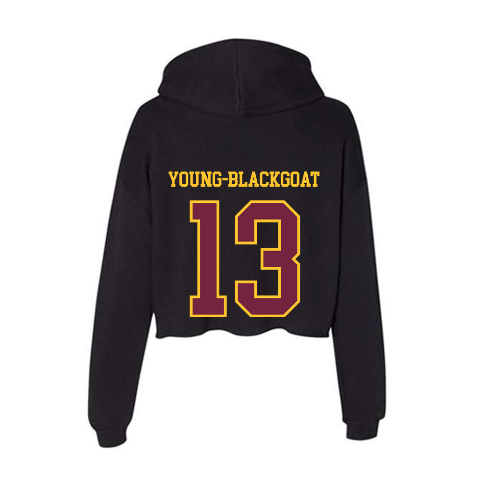 Arizona State - NCAA Football : Prayer Young-Blackgoat - Classic Shersey Women's Crop Fleece Hooded Sweatshirt-1