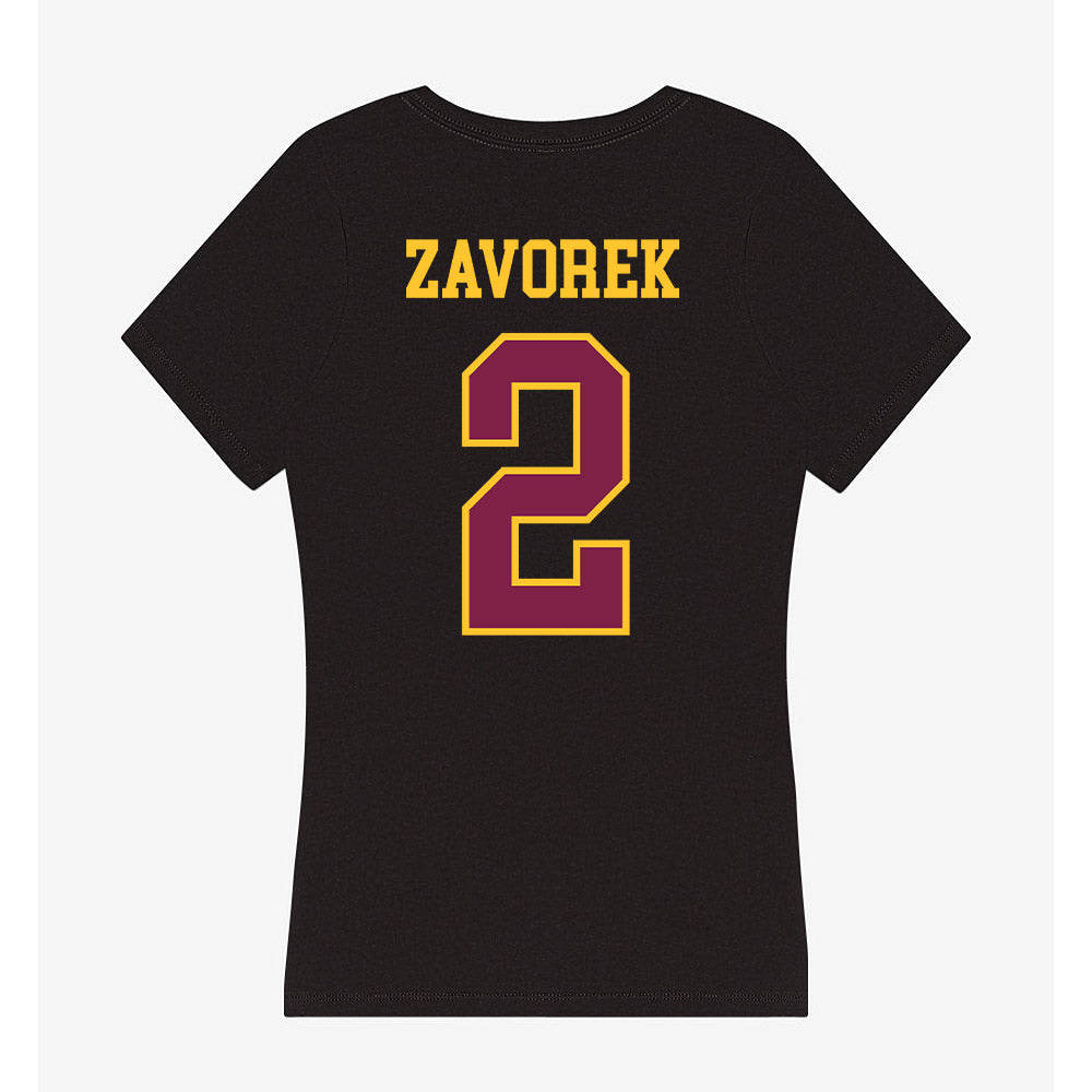 Arizona State - NCAA Baseball : Beckett Zavorek - Women's V-Neck T-Shirt-1