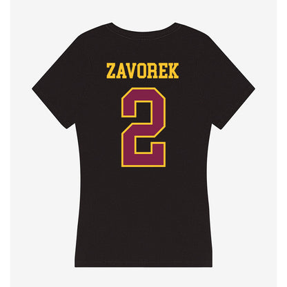Arizona State - NCAA Baseball : Beckett Zavorek - Women's V-Neck T-Shirt-1
