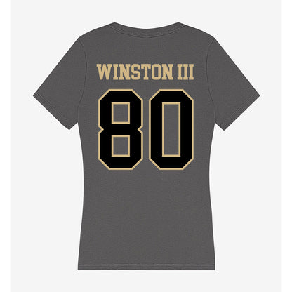 Wake Forest - NCAA Football : Braxton Winston III - Women's V-Neck T-Shirt-1