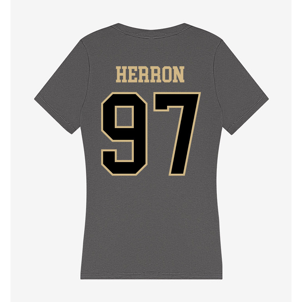 Wake Forest - NCAA Football : Matthew Herron - Women's V-Neck T-Shirt-1