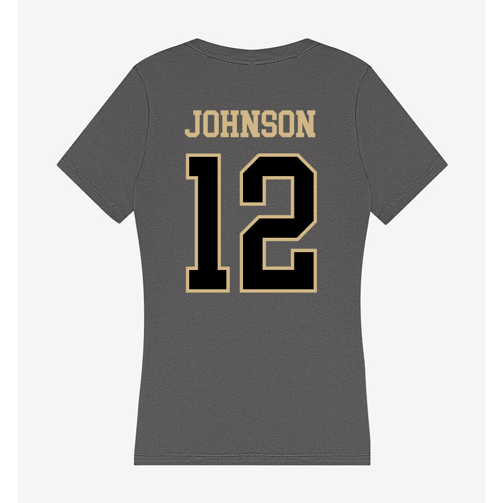 Wake Forest - NCAA Football : Kamrean Johnson - Women's V-Neck T-Shirt-1