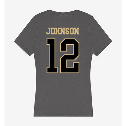 Wake Forest - NCAA Football : Kamrean Johnson - Women's V-Neck T-Shirt-1