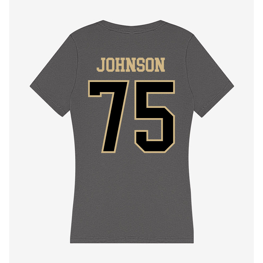 Wake Forest - NCAA Football : Derrell Johnson - Women's V-Neck T-Shirt-1