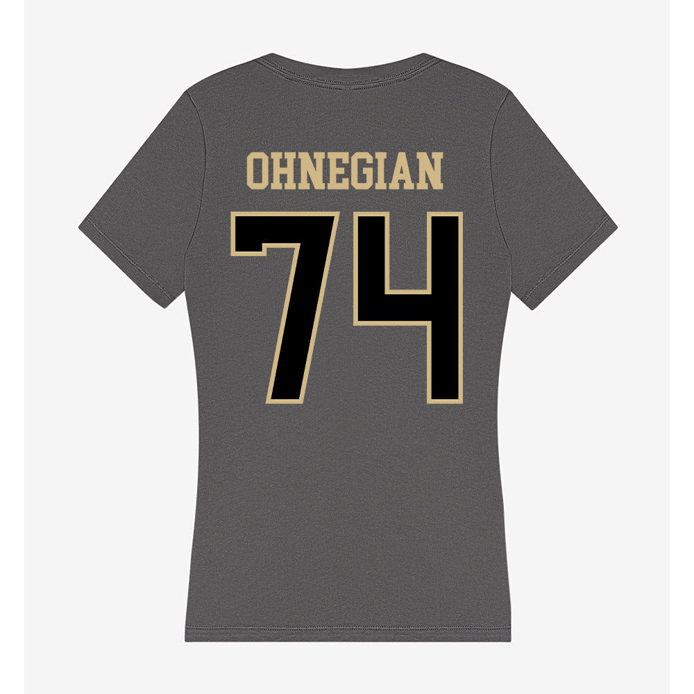 Wake Forest - NCAA Football : John Ohnegian - Women's V-Neck T-Shirt-1